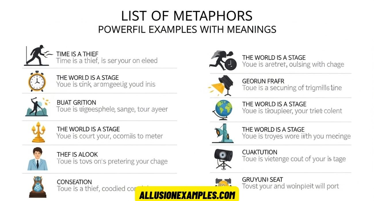 List of Metaphors: 70+ Powerful Examples with Meanings