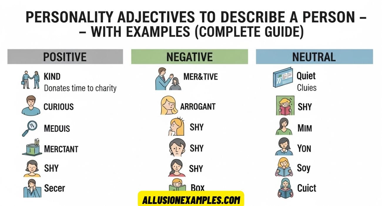 Personality Adjectives to Describe a Person